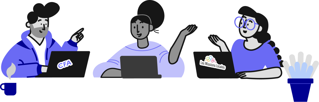 Illustration de jeunes en apprentissage