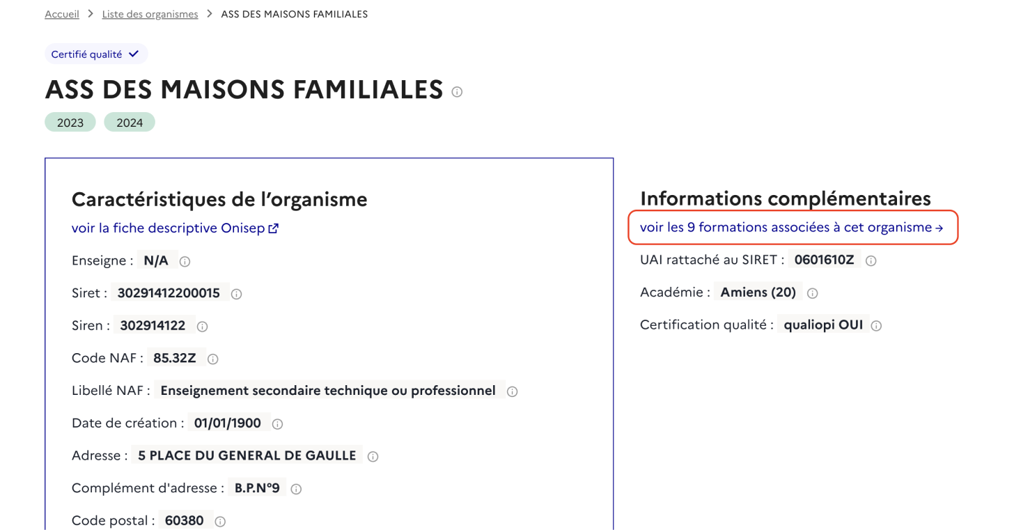 Identifier ses formations déclarées au Carif-Oref